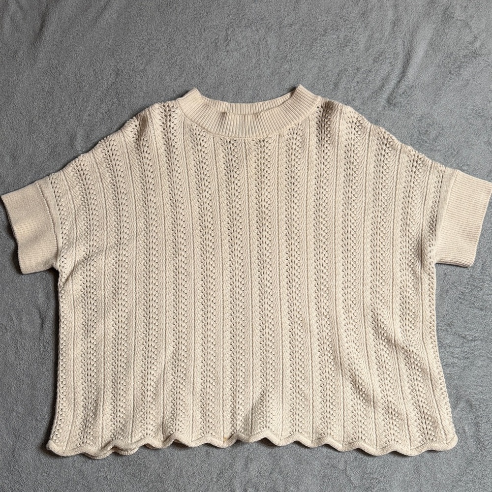 French Connection Cream Knit Blouse